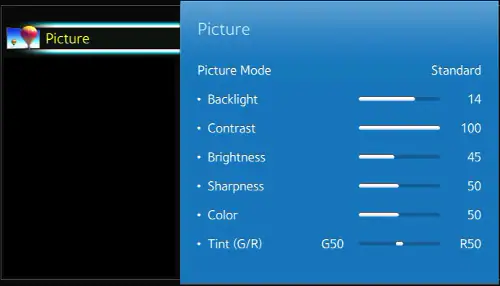 Samsung tv brightness